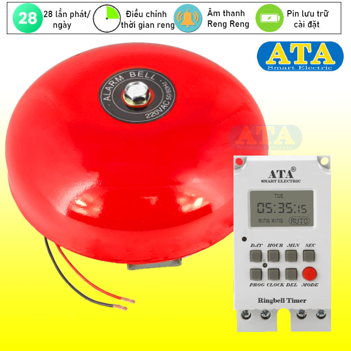 Bộ chuông điện hẹn giờ tự động reng reng ATA BCR-04