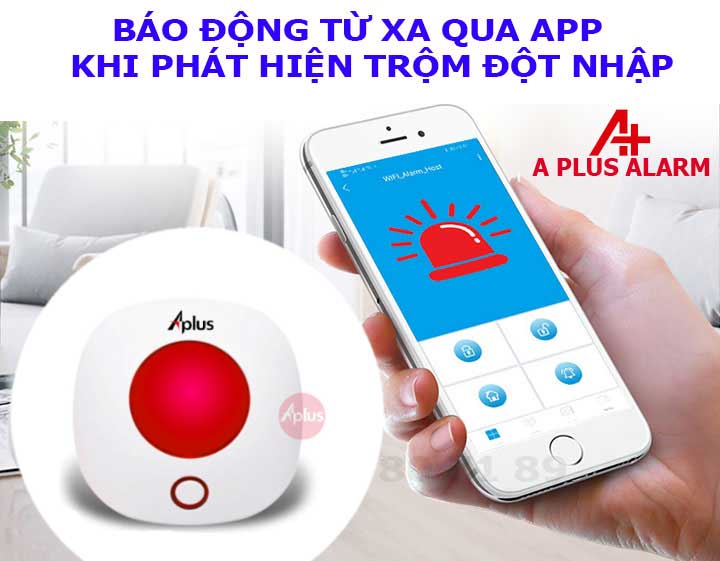 báo động chống trộm qua phần mềm app wifi aplus x1a